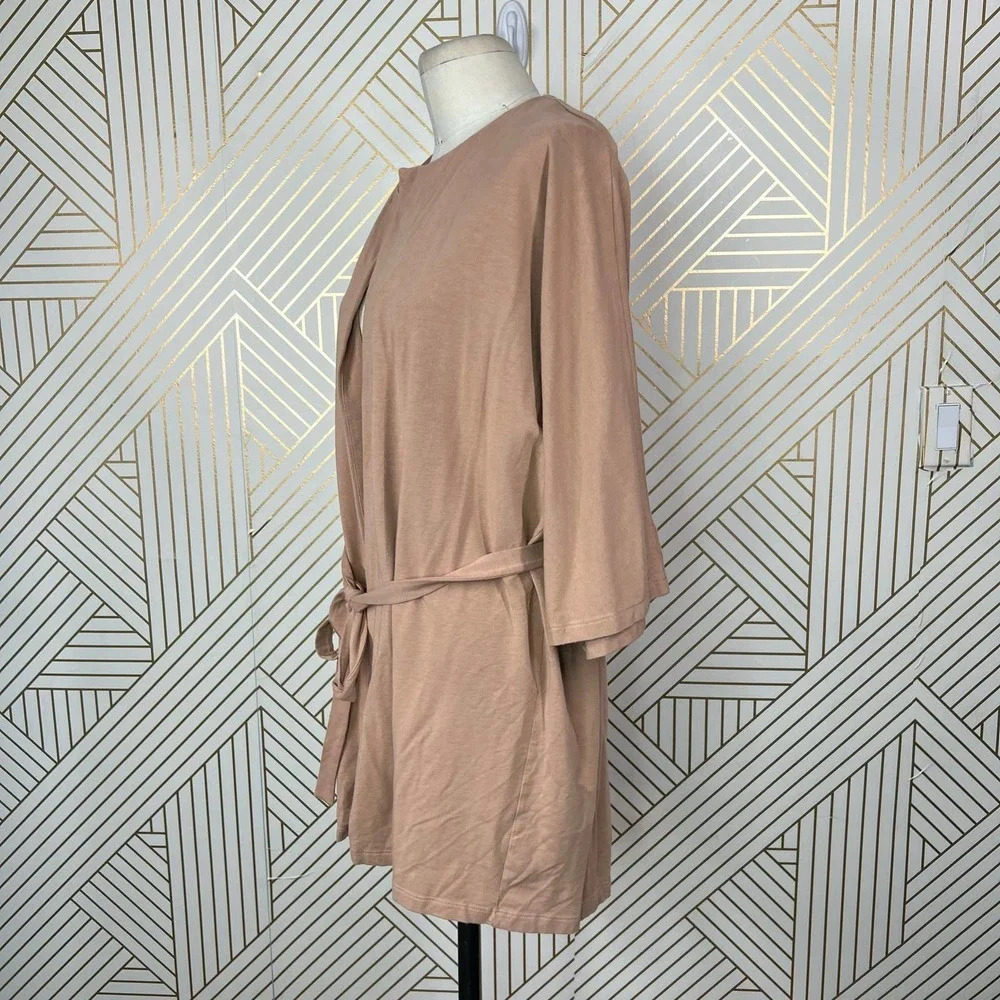 Miakoda Organic Cotton Kimono Robe Tan Size S/M — image 6 of 8